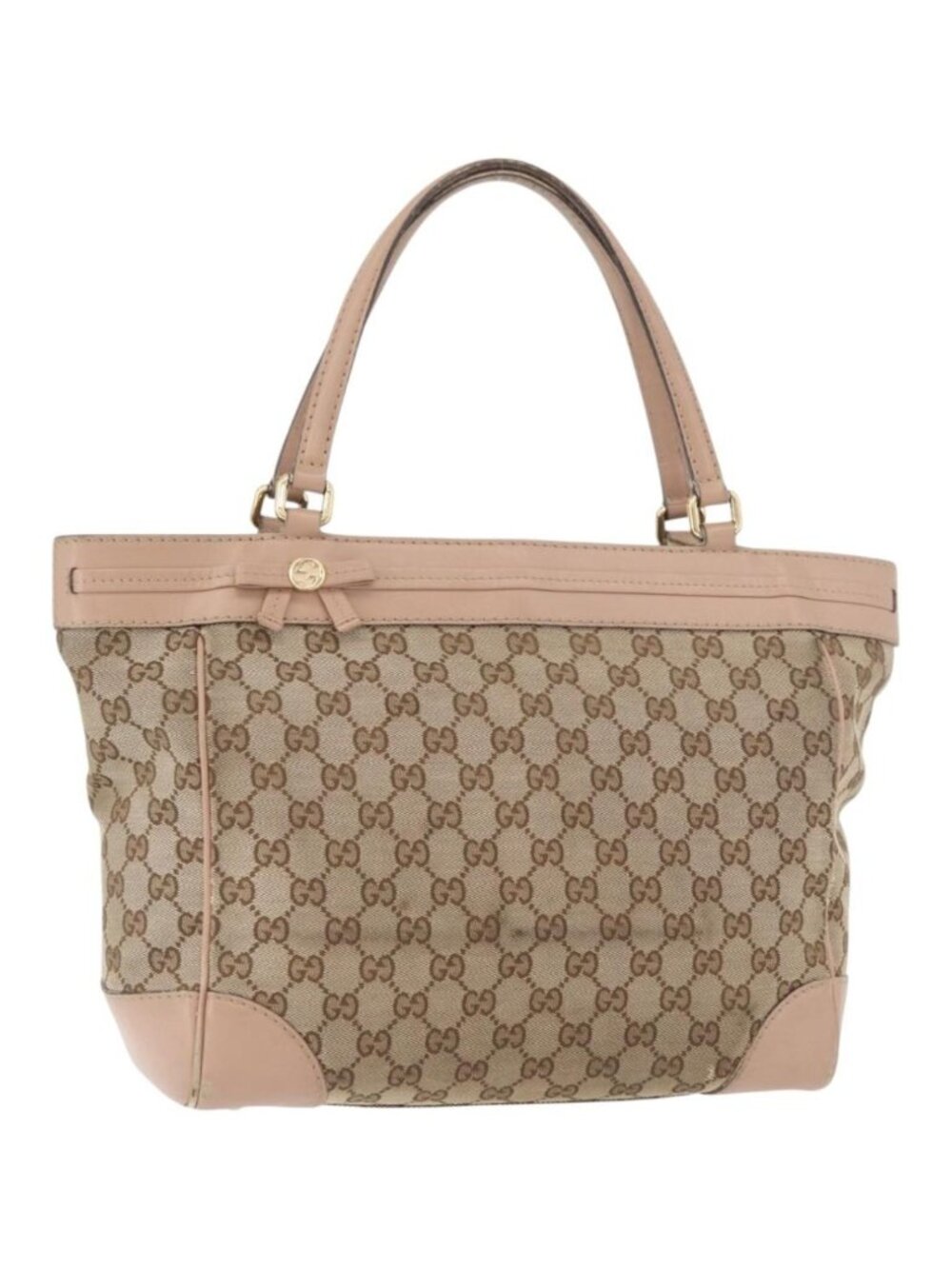 GUCCI GG Canvas Tote Bag Beige Gold 257061